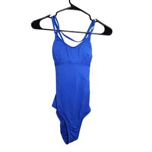 Athleta strappy one piece swim suit Blue size xxs padded bathing suit summer